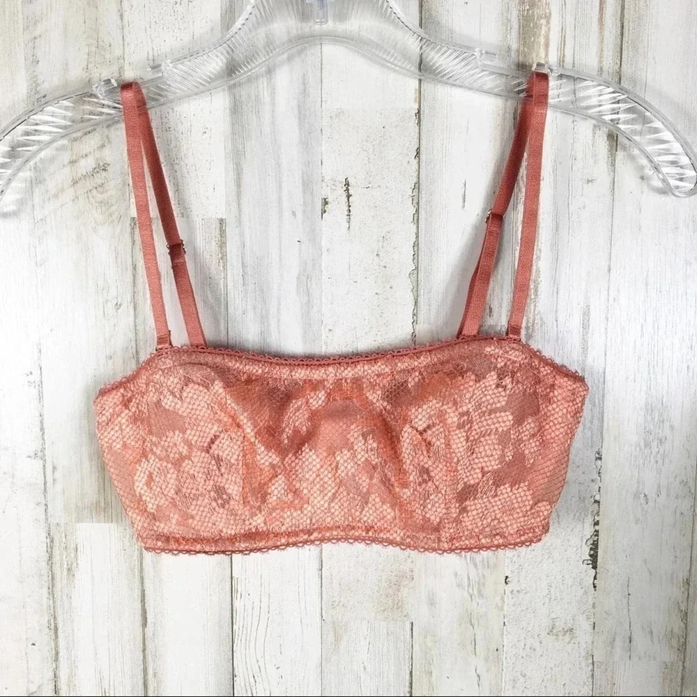 VS Lace Bra Bralette Sexy Lingerie NWT Peach 32 v6x